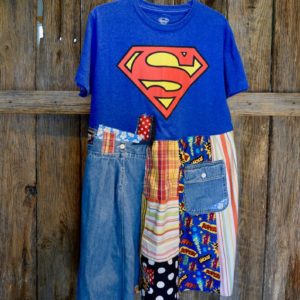 Up-cycled SUPERman tunic/dress