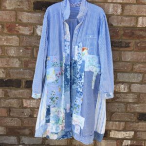 Up-cycled Patchwork with Bird Art Jacket